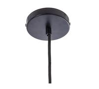 Luminaire Suspension En Métal Filaire Noir Et Rotin D 35 Cm