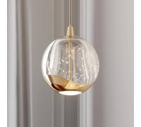 LED Suspension en verre Hayley Transparent Verre e. a. pour Salon & Salle à manger (1 lampe,à), Luminaire, Lampe plafond, Luminaire Plafonnier, Suspendue