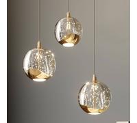 Luminaire suspension en verre Hayley Lucande, transparent, Salon / Salle à manger, Verre, Moderne, Suspension en verre