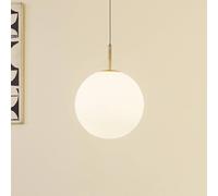 Luminaire suspension en verre Joran Lucande, blanc, Salon / Salle à manger, Verre, Moderne, Suspension en verre