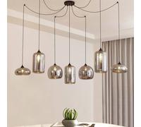 Luminaire suspension en verre Marla Lindby, dimmable, noir, Salon / Salle à manger, Verre, Moderne, Suspension en verre