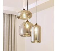 Luminaire suspension en verre Marla Lindby, dimmable, noir, Salon / Salle à manger, Verre, Moderne, Suspension en verre