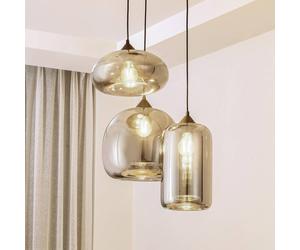 Luminaire suspension en verre Marla Lindby, dimmable, noir, Salon / Salle à manger, Verre, Moderne, Suspension en verre