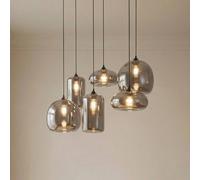 Luminaire suspension en verre Marla Lindby, dimmable, transparent, Salon / Salle à manger, Verre, Moderne, Suspension en verre