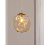 Suspension En Verre Sol, Dorée/Ambrée Doré