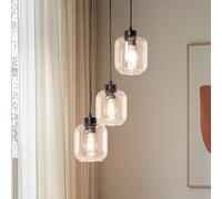 Luminaire suspension en verre Sombra Eko-Light, dimmable, beige, Salon / Salle à manger, Verre, Suspension en verre