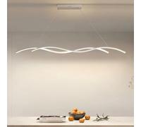 Luminaire Suspension LED Table à Manger 150cm Moderne Lumière Pendante Blanc Linear Vague 3 Températures Couleur Suspension Luminaire Réglable en Hauteur pour Salon Chambre à Coucher Cuisine