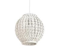 Suspension boule en rotin tressÃ© diamÃ'tre 31cm Tahia - Blanc - Blanc Blanc