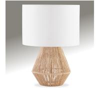 Luminaire - TECTAKE - Lampe de chevet LIGNEA LUX au style bohème 60W avec grand abat-jour en tissu - 32 x 45 cm