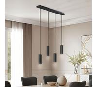 Luminaire - TECTAKE - Plafonnier LUMEA 4 lampes GU10 40 W, câbles réglables en longueur style industriel, 9 x 75 x 146 cm - Noir