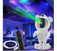tectake® Projecteur ciel etoile LED chambre Astronaute projecteur Veilleuse bébé Luminaire enfant Musique par Bluetooth Lampe LED avec télécommande Decoration maison Cadeau enfant Gaming - Blanc