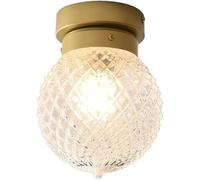 Luminaires de couloir Plafonnier Boule de verre nervurée transparente Petite cuisine à proximité du plafonnier - Plafonnier doré moderne V-intage,éclairage de cuisine