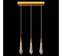 Luminaires De Cuisine Plafond Dimmable LED Moderne Or Pendentif Mini Larme Cristal Suspension pour îlot De Cuisine Chambre Couloir Entrée, Bronze, 3-Pack