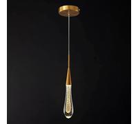 Luminaires De Cuisine Plafond Dimmable LED Moderne Or Pendentif Mini Larme Cristal Suspension pour îlot De Cuisine Chambre Couloir Entrée, Bronze, 1-Pack