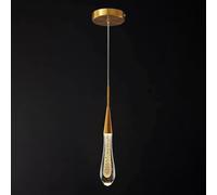 Luminaires De Cuisine Plafond Dimmable LED Moderne Or Pendentif Mini Larme Cristal Suspension pour îlot De Cuisine Chambre Couloir Entrée, Gold 1-Pack