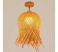 Luminaires de Cuisine, plafonnier LED à intensité Variable, Suspension Moderne, plafonnier de Couloir en Bambou Fait à la Main, Lustre d'allée, rotati