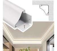 Luminaires de finition à DEL pour moulures de plafond - Canal à double diffuseur, éclairage mural en aluminium à montage en surface, rail de plafond de 19 m pour une décoration intérieure él