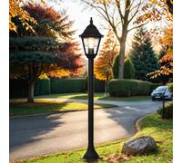 Luminaires de Jardin Noir Rustique Design 109cm Haut Lampadaire Route Extérieur