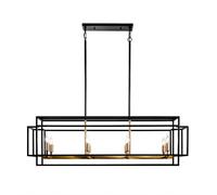Luminaires de Salle à Manger rustiques Noirs et Blancs, îlot de Cuisine rectangulaire à 12 lumières, suspensions linéaires, luminaires pour îlot de Cuisine, luminaires de Salle à Manger au-Dessus