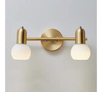 Luminaires de vanité de Salle de Bain, Appliques murales en Globe de Verre, Applique Murale en Laiton brossé doré, pour Coiffeuse Miroir, 2 têtes