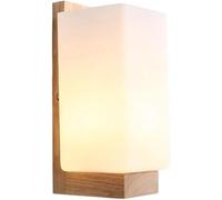 Luminaires Muraux Rectangle Bois Verre Applique Murale Moderne Créative en Chêne Applique Murale Art Nordique De Mode Murale pour Salle De Bain Chambre Couloir Luminaire Décoratif