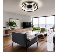 Luminaires Plafond Ventilateur de Lampe Chambre Dimmable LED Télécommande Timer