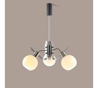 Luminaires suspendus Designer Space Elements pour salon, style milieu du siècle, hauteur réglable, avec abat-jour globe en verre ouvert, adaptés à un îlot de cuisine ou une chambre (20+30 cm).