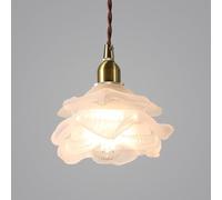 Luminaires suspendus en verre en forme de fleur, lampe suspendue au plafond en pétales de rose antique, petit lustre nordique moderne, for salle à manger, table de chambre, îlot de cuisine, évier, sal