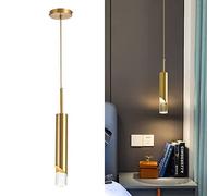 Luminaires suspendus modernes nordiques Suspension de plafond au design minimaliste Luminaire suspendu avec lustre pour la cuisine le salon la chambre à coucher (Gold 1-Light,Warm light)