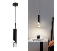 Luminaires suspendus modernes nordiques Suspension de plafond au design minimaliste Luminaire suspendu avec lustre pour la cuisine le salon la chambre à coucher (Black 1-Light,White light)