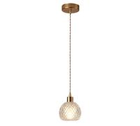 Luminaires suspendus modernes nordiques Tête de lampe en laiton Lampe pendante de plafond Chambre à coucher Suspension simple Luminaire Art Déco Luminaire suspendu pour cuisine Salon (A)