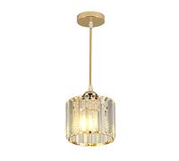 Luminaires suspendus modernes Suspension en verre de cristal K9 Luminaire suspendu simple Lustre pour îlot de cuisine salon et chambre à coucher (Gold,A)