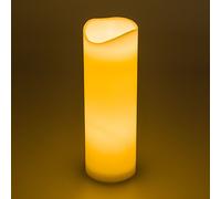 LuminalPark Bougie couleur ivoire en cire, h 30 cm, led blanc chaud, avec timer