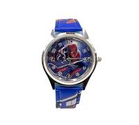 LuminaLux Montre à quartz analogique 2026 pour garçons, bracelet en cuir coloré, cadeau pour enfants de 3 à 10 ans, Spiderman, dessin animé, emballée dans une boîte cadeau colorée