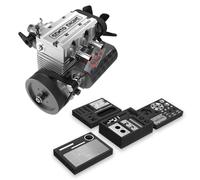 LuminaNova SEMTO Engine ST-NF2 - Modèle de moteur 7.0 cc - Mini cylindre en ligne - Quatre temps - Refroidi par air - Nitro - Jouet - Cadeau pour enfants et adultes - Argenté