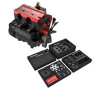 LuminaNova SEMTO Engine ST-NF2 Moteur 7.0cc Mini Inline Double Cylindre Quatre Temps Refroidi par Air Nitro Moteur à combustion interne Modèle d'amoureux Jouet Cadeau pour Enfants Adultes (Rouge)