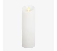Luminara Bougie LED réaliste à bords festonnés avec finition lisse en cire véritable, non parfumée - Blanc (20,3 cm de large x 55,9 cm de haut, centimètre)