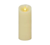Luminara Bougie LED réaliste à flamme mobile, bord festonné, pilier en cire véritable, fonctionne avec piles (2 D) 1000 heures d'autonomie, minuterie, Ivoire (8,9 x 22,2 cm)