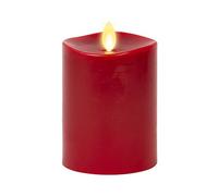 Luminara Bougie LED sans flamme, pilier à flamme mobile, bord fondu, cire véritable, prête à l'emploi, fonctionne à piles, non parfumée - Bordeaux (11,4 cm)
