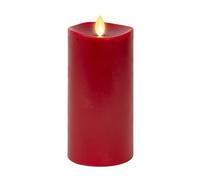Luminara Bougie pilier LED à flamme mobile sans flamme - Cire véritable non parfumée avec bord fondu - Décoration d'intérieur - Minuterie automatique prête à l'emploi - Bordeaux - 16,5 cm