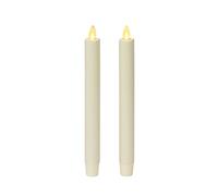 Luminara Lot de 2 bougies LED à flamme mobile (1 x 9,75), sans flamme, bord fondu, cire lisse, non parfumée (blanc)