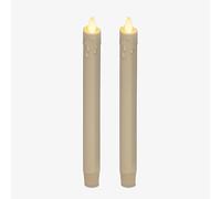 Luminara Lot de 2 chandelles en cire sans flamme Ivoire (2,5 x 24,1 cm), bougie LED à flamme mobile, cire véritable non parfumée avec fonction minuterie supérieure gouttée, table, cheminée, décoration