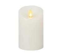 Luminara Pilier à LED classique sans flamme à bord festonné - Blanc - Non parfumé - Prêt à distance (7,62 cm de large et 10 cm de haut)
