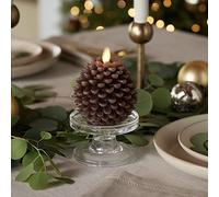 Luminara Pinecone Bougies sans flamme en cire véritable non parfumée en forme de pomme de pin, fonctionne à piles avec minuteur, décoration de vacances et centre de table (8,9 x 10,2 cm)