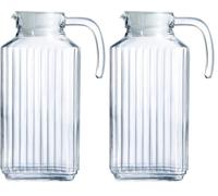 Luminarc Arcoroc Quadro Réfrigérateur pichet avec couvercle en plastique blanc 1,7l, 1 Pichet (Lot de 2)