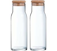 Luminarc Carafe Funambule 1 litre avec bouchon en liège - 2 pièces