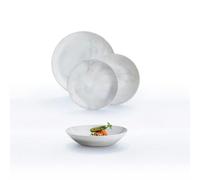 Luminarc Diwali Granit Marb Service de table opale 18 pièces 6 personnes Opale Passe au micro-ondes Passe au réfrigérateur empilable