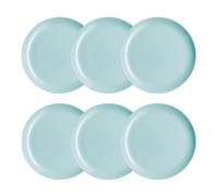 Luminarc Diwali Lot de 6 assiettes à dessert opale 25 cm Opale Passe au micro-ondes et au réfrigérateur Recyclable Turquoise