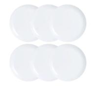Luminarc Diwali Lot De 6 Assiettes Plates En Verre Opale Extra Résistant 25 Cm Blanc - Diwali