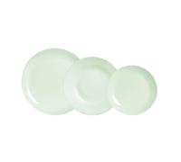 LUMINARC DIWALI PARADISE, Service de table en verre opale vert, 12 pièces, 4 personnes